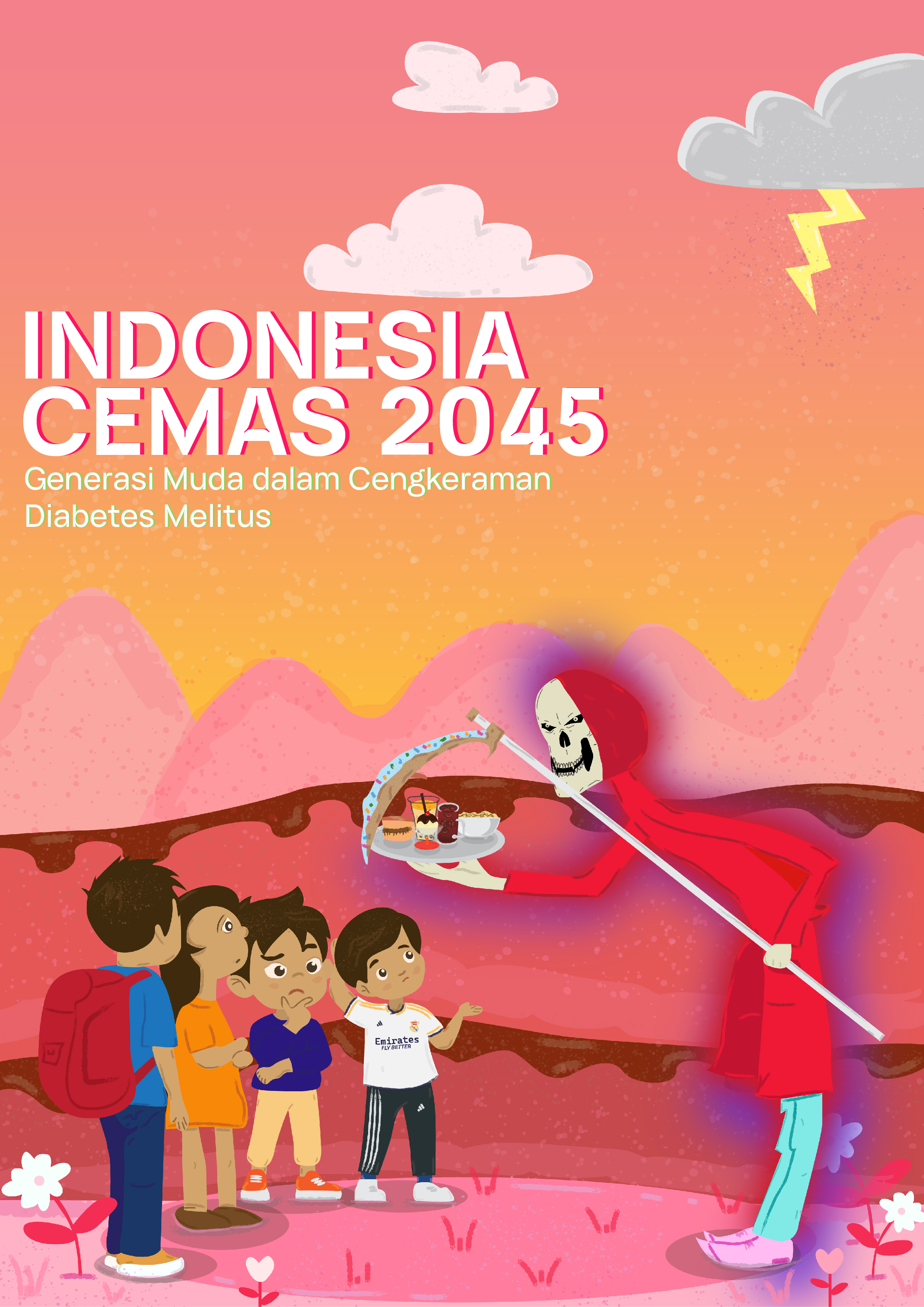 Indonesia Cemas 2045 Illustration Poster